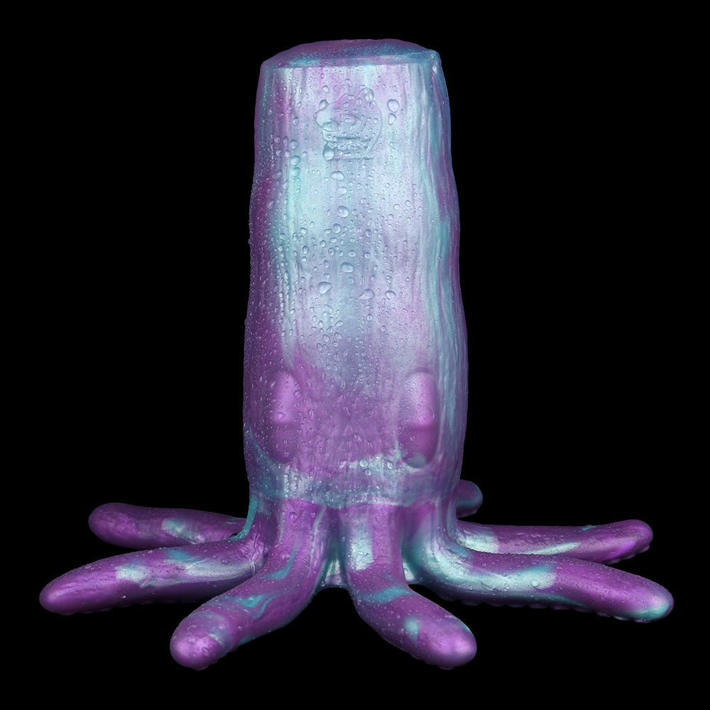 Octopus tentacle masturbator in purple-blue with textured top and six arms