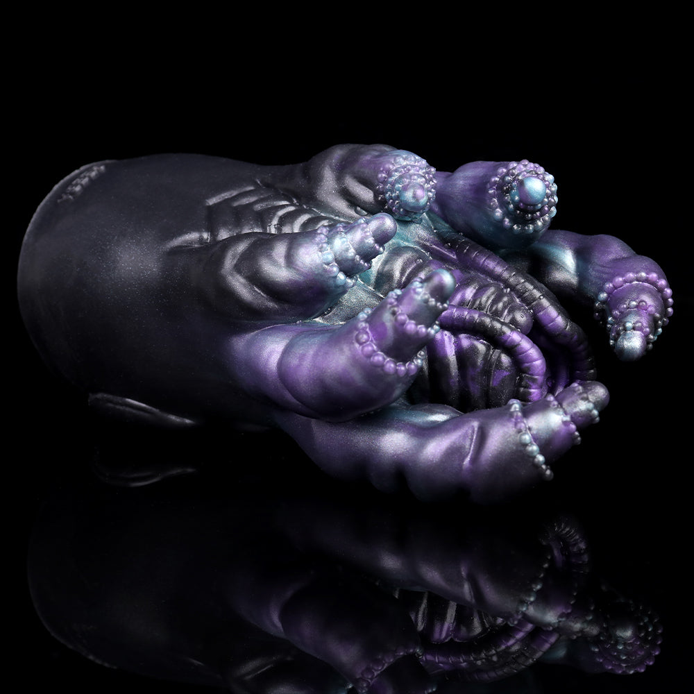Octopus Hydra stroker, top-down angle with ribbed center and beaded tentacles