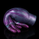 Tentacle masturbator end view: curled tentacles around an opening, purple textured finish