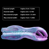 Tentacle masturbator channel dimensions on image, with purple and blue textured body