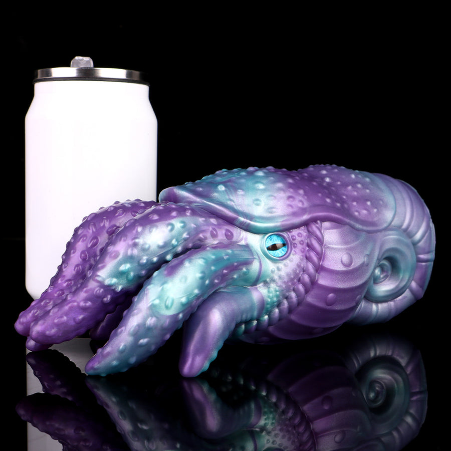 Octopus-style purple and teal silicone tentacle massager with a detailed octopus head