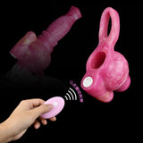 Vibrating Knot Penis Sleeve Cock Ring, pink, mit offener Ringöffnung und Bedientaste