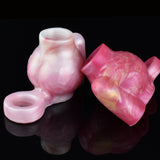 Vibrating Knot Penis Sleeve Cock Ring, hellrosa und pink nebeneinander