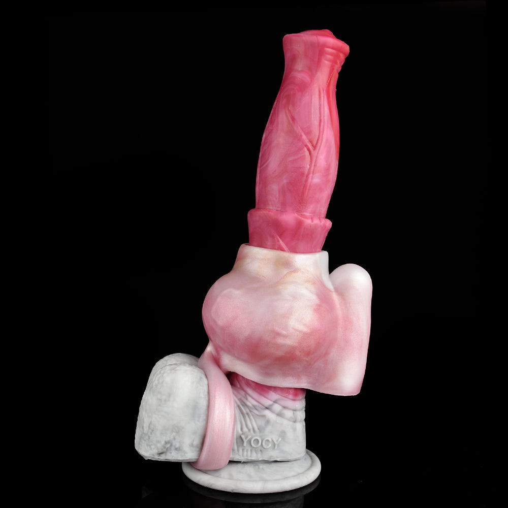 Vibrating Knot Penis Sleeve Cock Ring, pink, seitliche Ansicht der Manschette