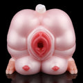 Pink pig sex toy with central red opening and small red heart-shaped details