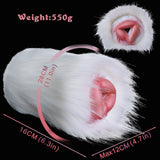 White polar bear furry fleshlight with 16cm length, max 12cm opening, 550g