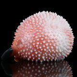 Pink spiked animal-shaped stroker with textured ridges, close-up