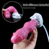 Dildo dragón rosa de silicona flexible, con boquilla y manguera transparente