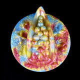 Rhea Fantasy Grinder—centered octopus face detail with multi-color glitter finish