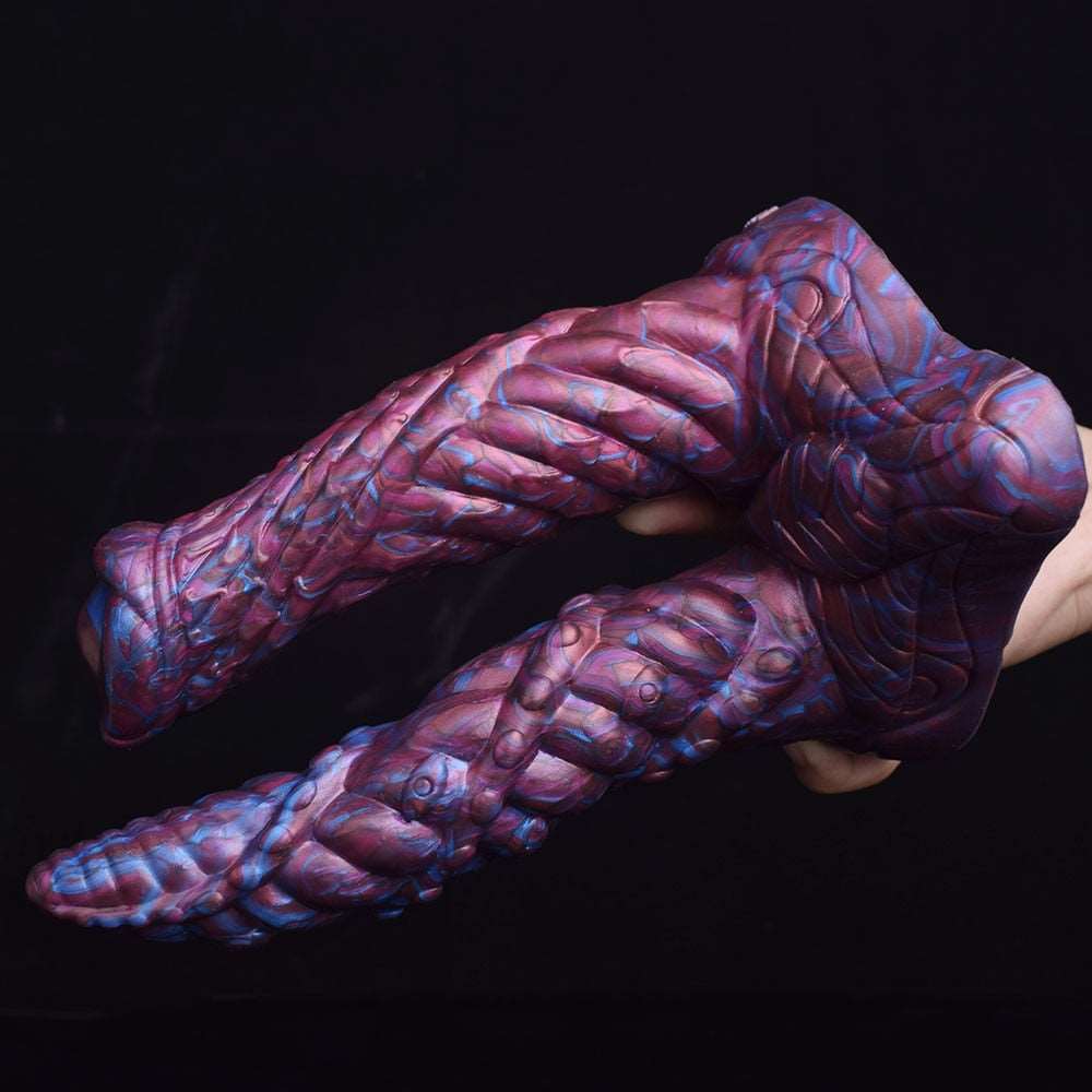 AELORIA - Double Penetration Ribbed Demon Dildo - DirtyToyz