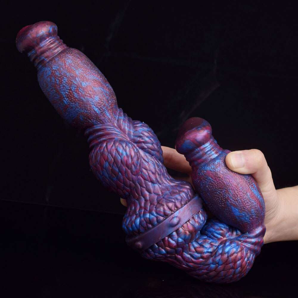 CALANTHA - Thick Double Ender Dong, Huge Knotted Dildo - DirtyToyz