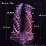 AELORIA - Double Penetration Ribbed Demon Dildo - DirtyToyz