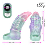 Octopus cock sheath size chart, pastel purple/teal; weight 300g shown