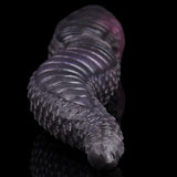 Serpentress fleshlight with ribbed, textured insert tip in dark purple/black