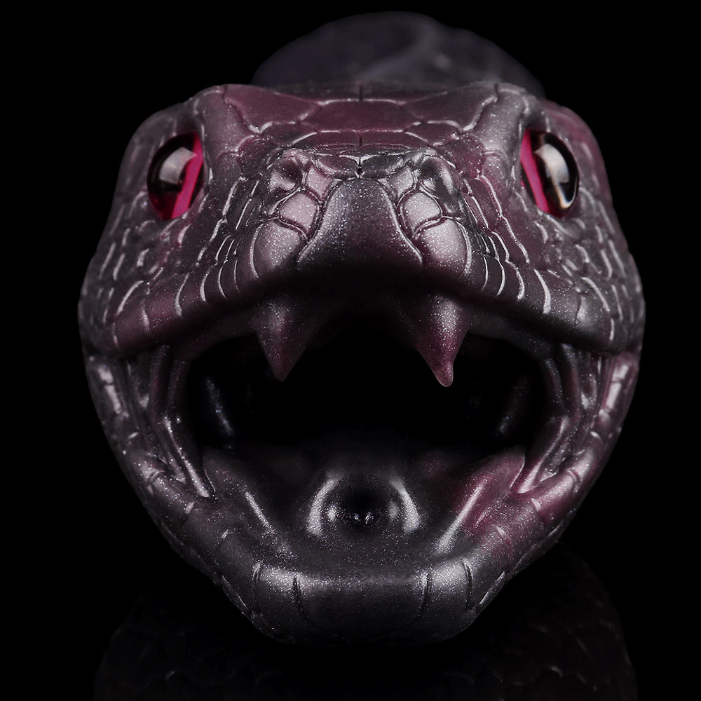 Serpentress Fleshlight front opening with red eyes and scaly ridged mouth