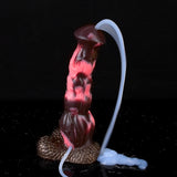 Horse-shaped adult toy with attached tube and textured base, dark pink/black