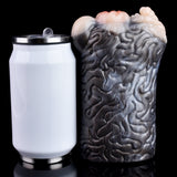 Realistic animal fleshlight, side view of dark gray textured body