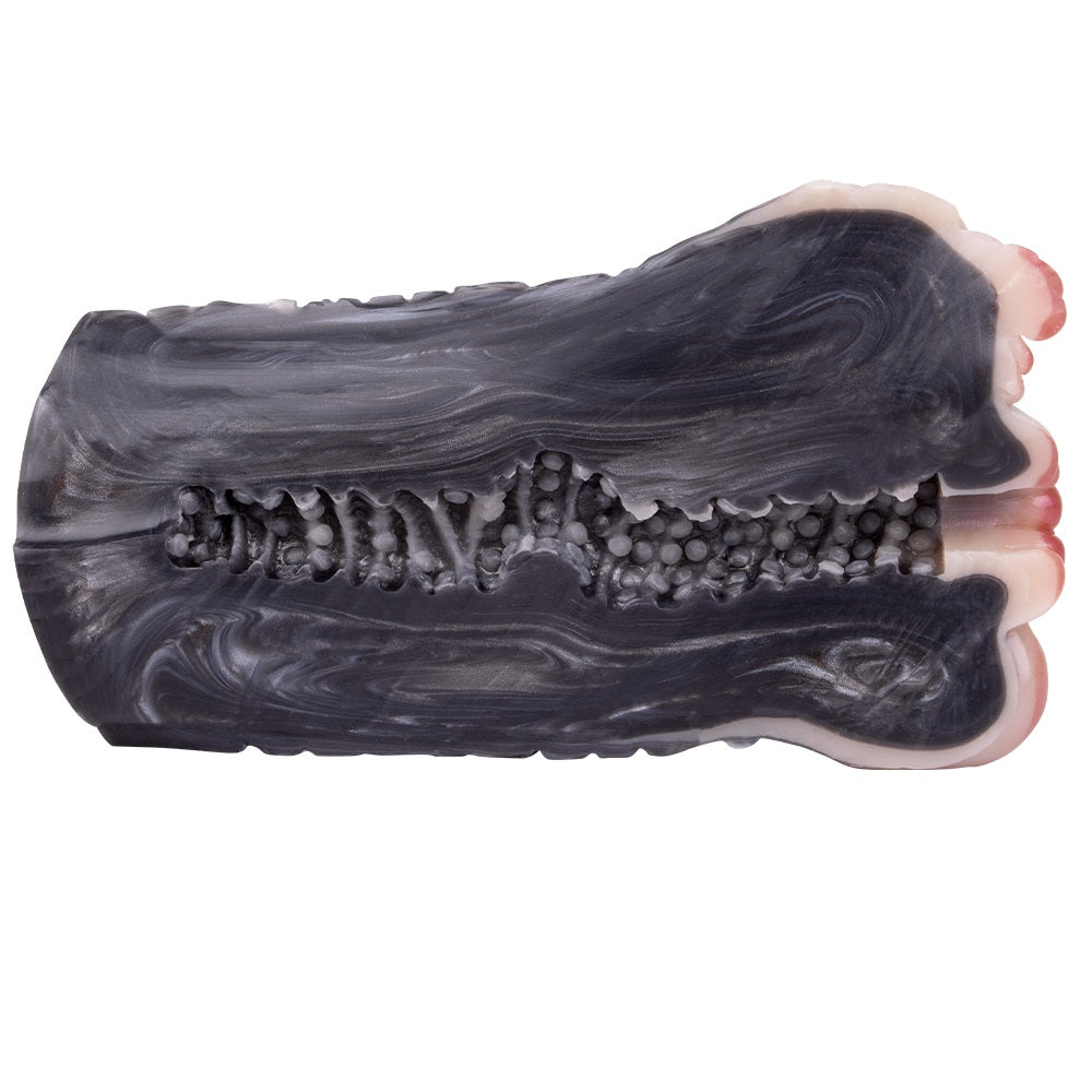 Realistic animal fleshlight with textured inner surface and flared rim