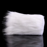White fuzzy fleshlight sleeve, side view