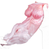 Squid-shaped fleshlight upright, pink and white, textured tentacles with inner opening