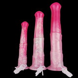 Pferde-Dildos in drei Größen: klein, mittel, groß, rosa Farbverlauf