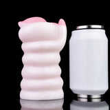 Schwein-Masturbator und kurze Flasche nebenan; glatter Körper mit rosa Spitzen