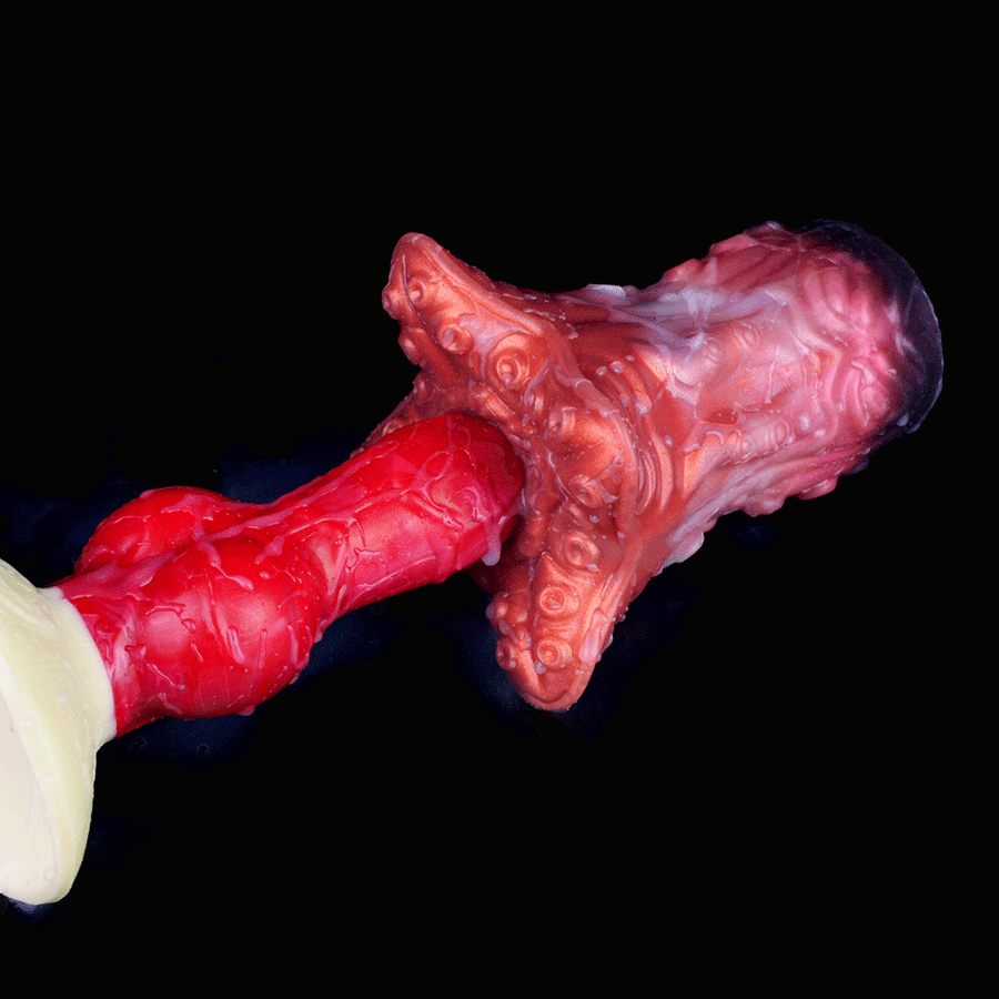 Octopus alien Fleshlight with red tentacle texture and rounded end