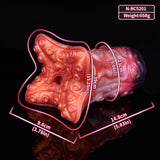 Measurement view: red tentacruel fantasy stroker with ridged tentacle base
