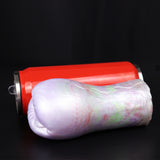 Red base with purple and iridescent masturbator body and ridged end section