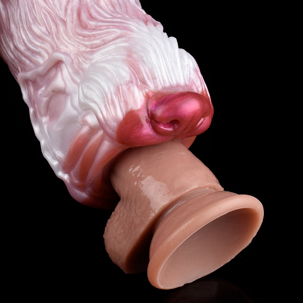 Wolf-Maul-Masturbator mit geöffnetem Ende, rosé und hellrosa