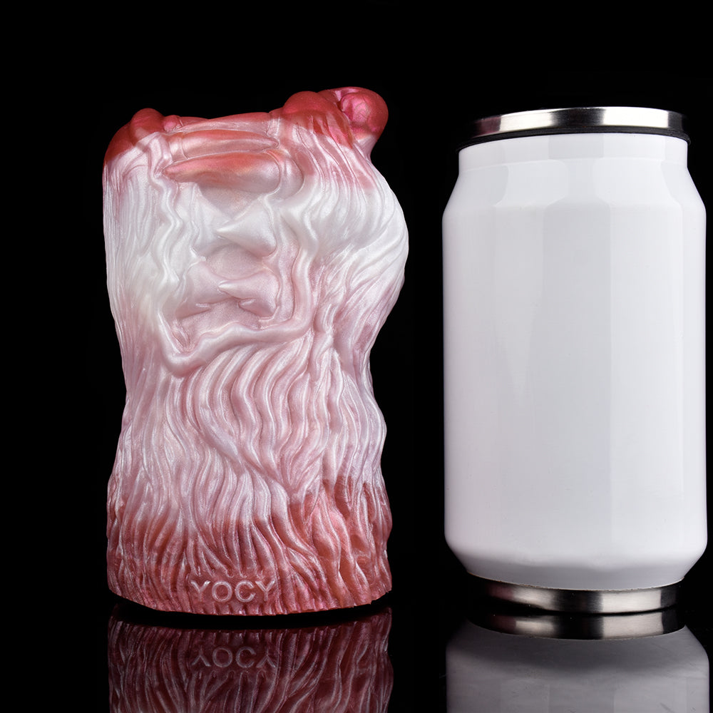Wolf-Maul-Fantasy-Masturbator, roséfarbene Textur, geprägtes Fellgesicht