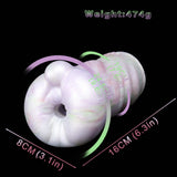 Fantasy male masturbator worm-style, pale white pastel swirls; approx 16cm length, 8cm girth