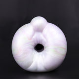Fantasy male masturbator worm-style front opening, pale white with pastel rainbow tint