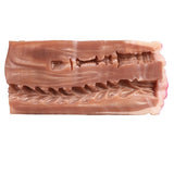 Pink realistic texture stroker with ridged internal detail