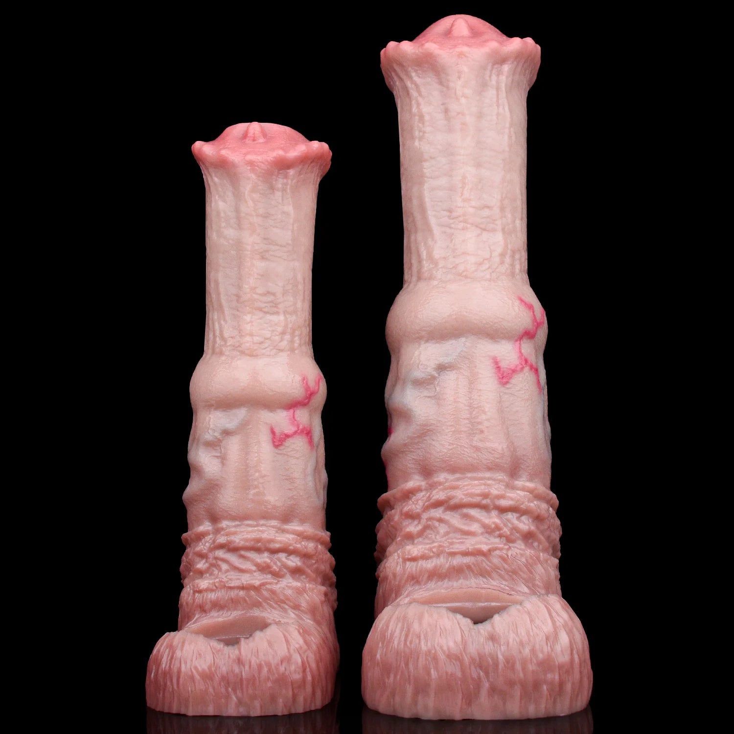 Light pink textured intimate sleeve with flared ends and ribbed grip band at base