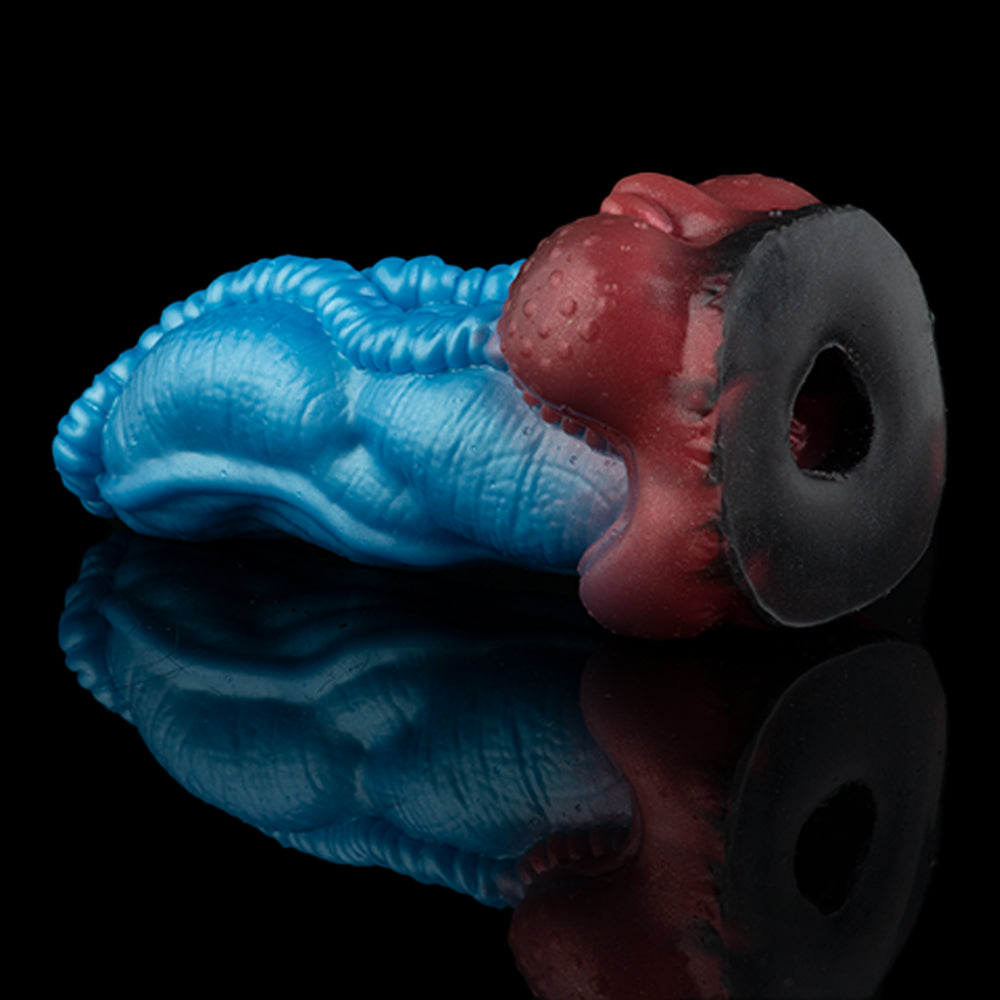 Blue textured shaft with red ball end and gray open ring base
