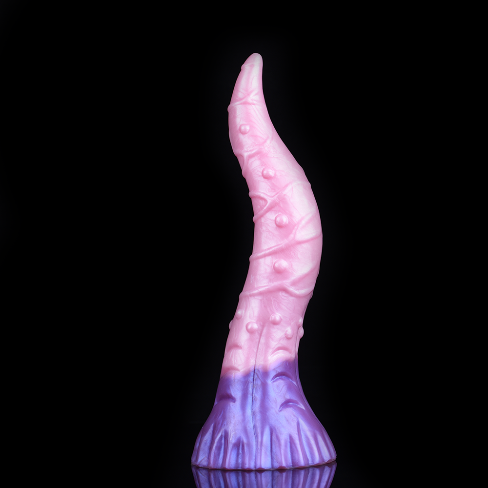 Pink silicone octopus butt plug with ribbed tentacle shape and raised bumps