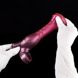 Fantasy horse knot sleeve, metallic magenta extender