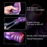 Purple galaxy silicone sleeve, flexible ribbed texture and ring opening