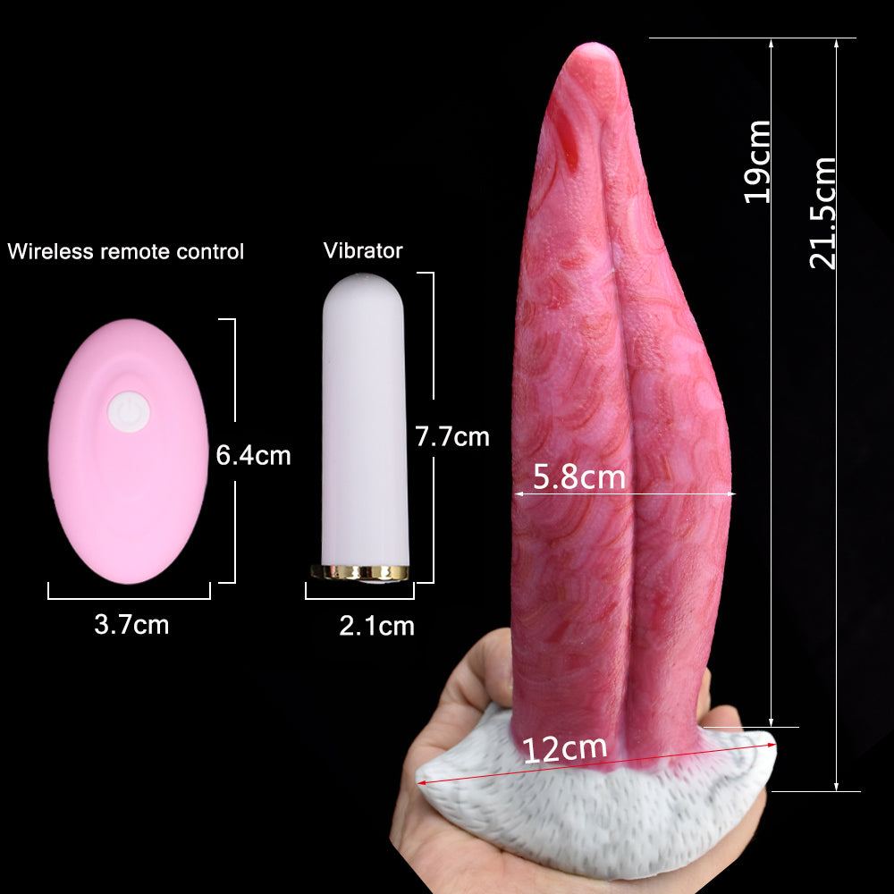Ulyssion vibrating tongue vibrator with wireless remote control and measurements