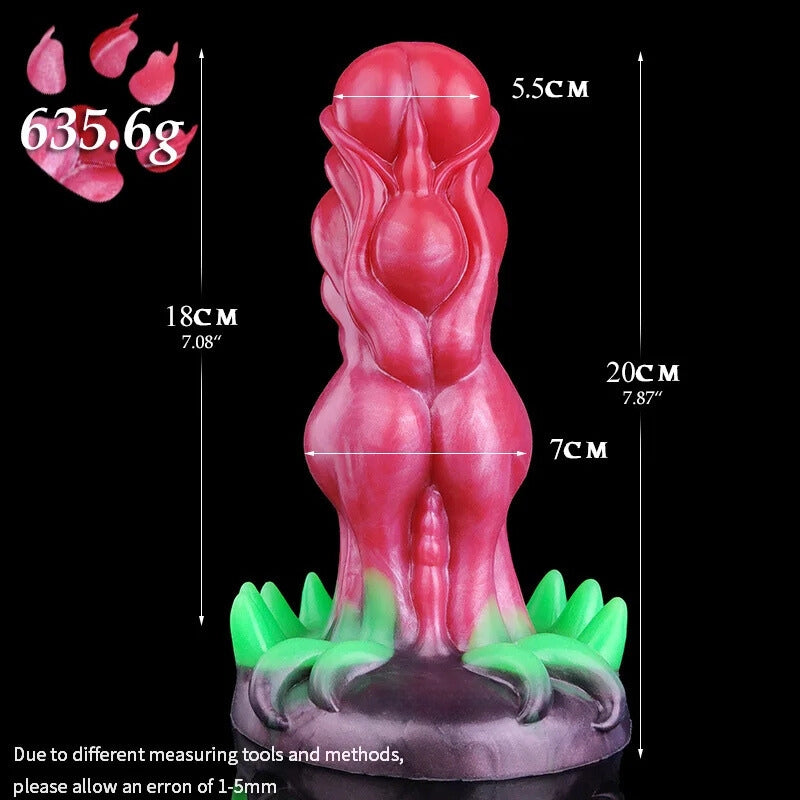 👽 7.87-Inch Leshy - Ejaculating Monster Dildo with Luminous Claws - DirtyToyz