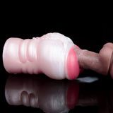 Velvet Hoof Pussy Fleshlight: Handansatz am Ende, rosafarbene Öffnung und Rillen am Griff
