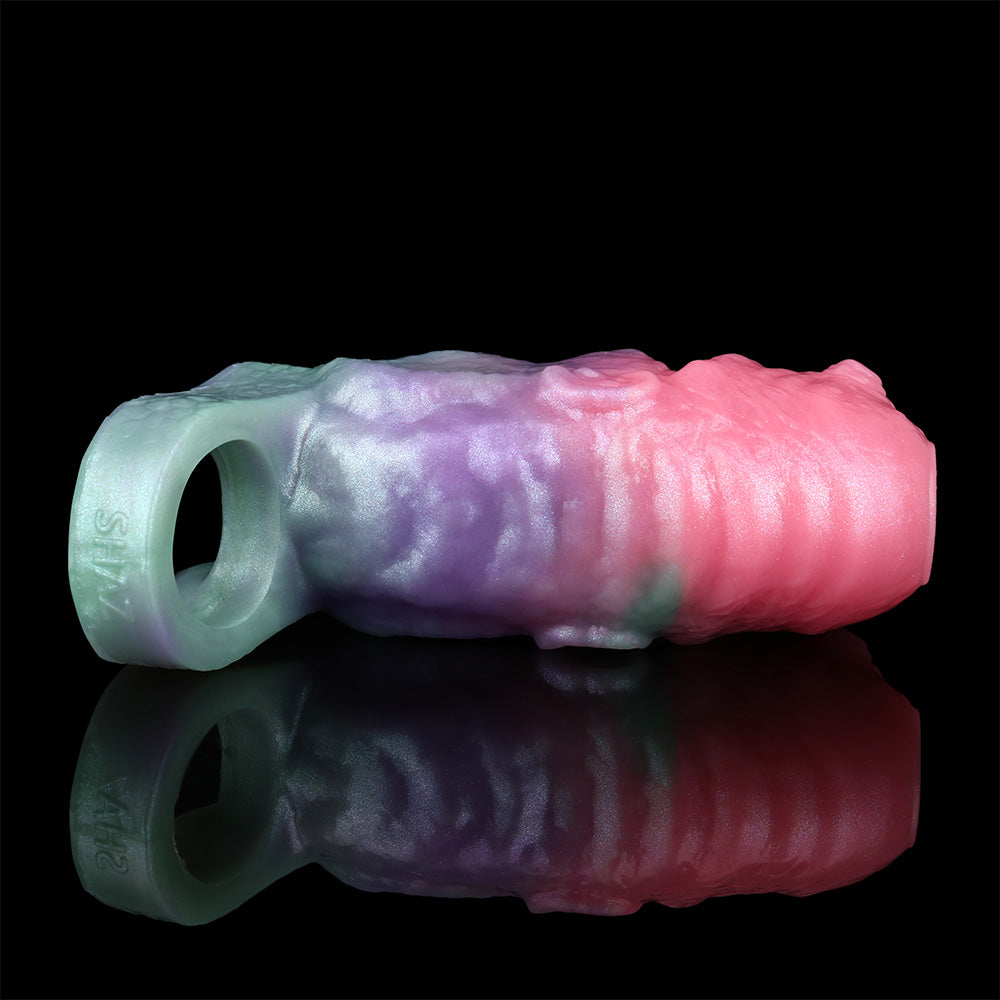 Alien sleeve extender with open end, mint base and pink-to-purple gradient