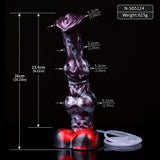 Squirting-Dildo mit Maßangaben, Gewicht 625 g, N-SD5124, Schlauchanschluss sichtbar