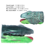 DirtyToyz dragon Fleshlight side profile with size measurement overlay and textured skin