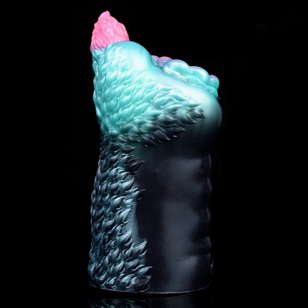 Alien Creature Fleshlight with teal ridged body and pink horned head