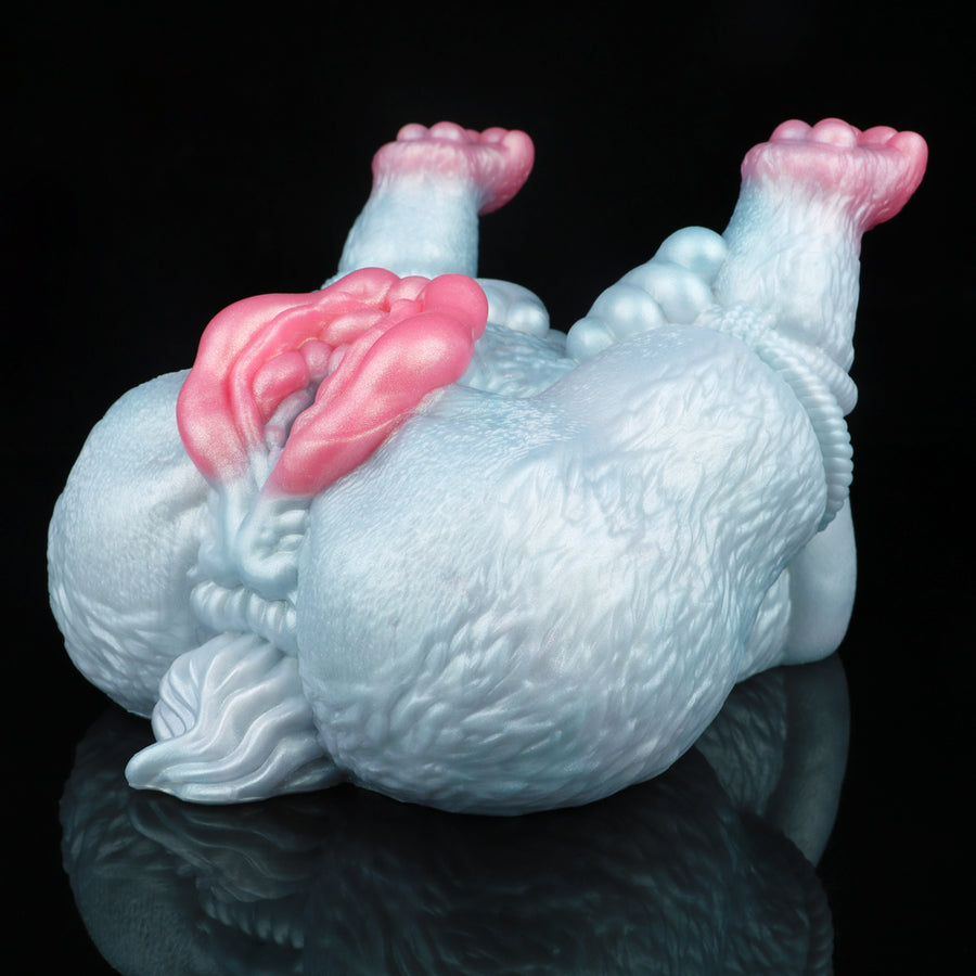 Light blue creature fleshlight with pink mouth ridges and side profile
