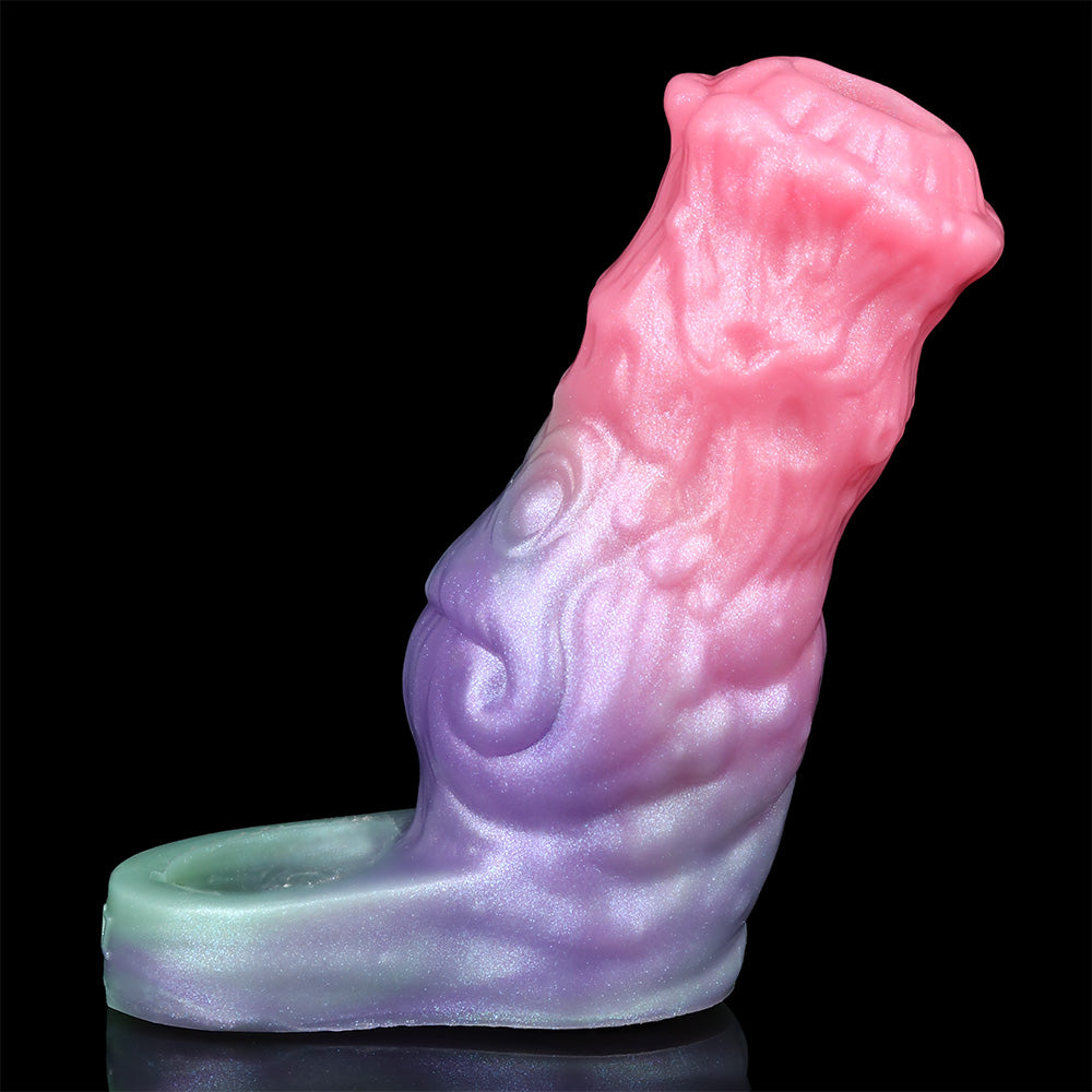 Alien Sleeve für Männer, farbverlauf rosa bis lila mit mintfarbenem Rand, geformte Oberfläche