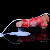 Dragon knot sheath (squirting), red-and-white design with liquid spray from the nozzle