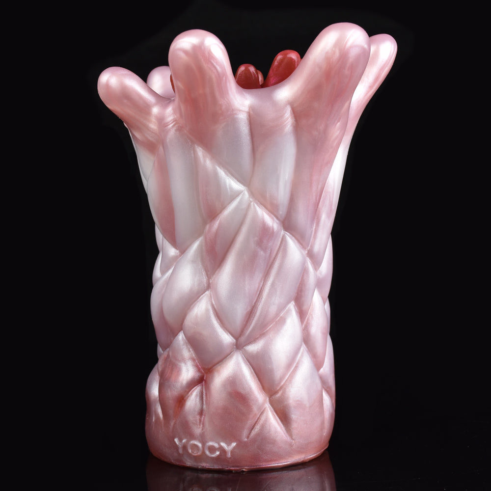 Yoyo the Tentacle octopus stroker, front view of pink tentacles with textured body surface